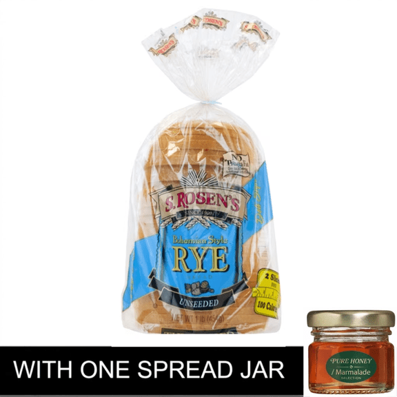 S. Rosen's Bohemian Style Unseeded Rye Bread Loaf, 1 lb
