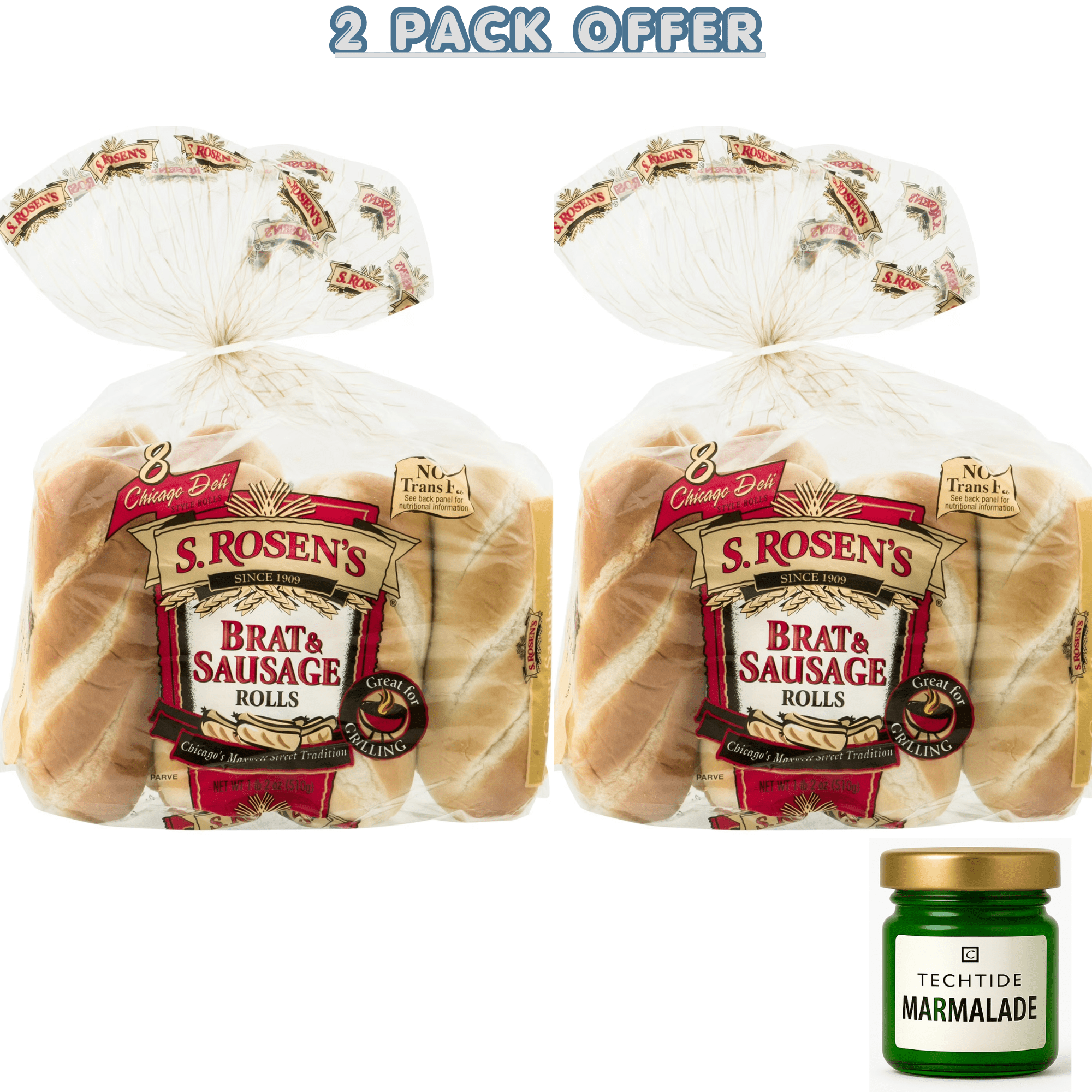 S. Rosen's Brat & Sausage Rolls 8 Count Package, 18 oz bag