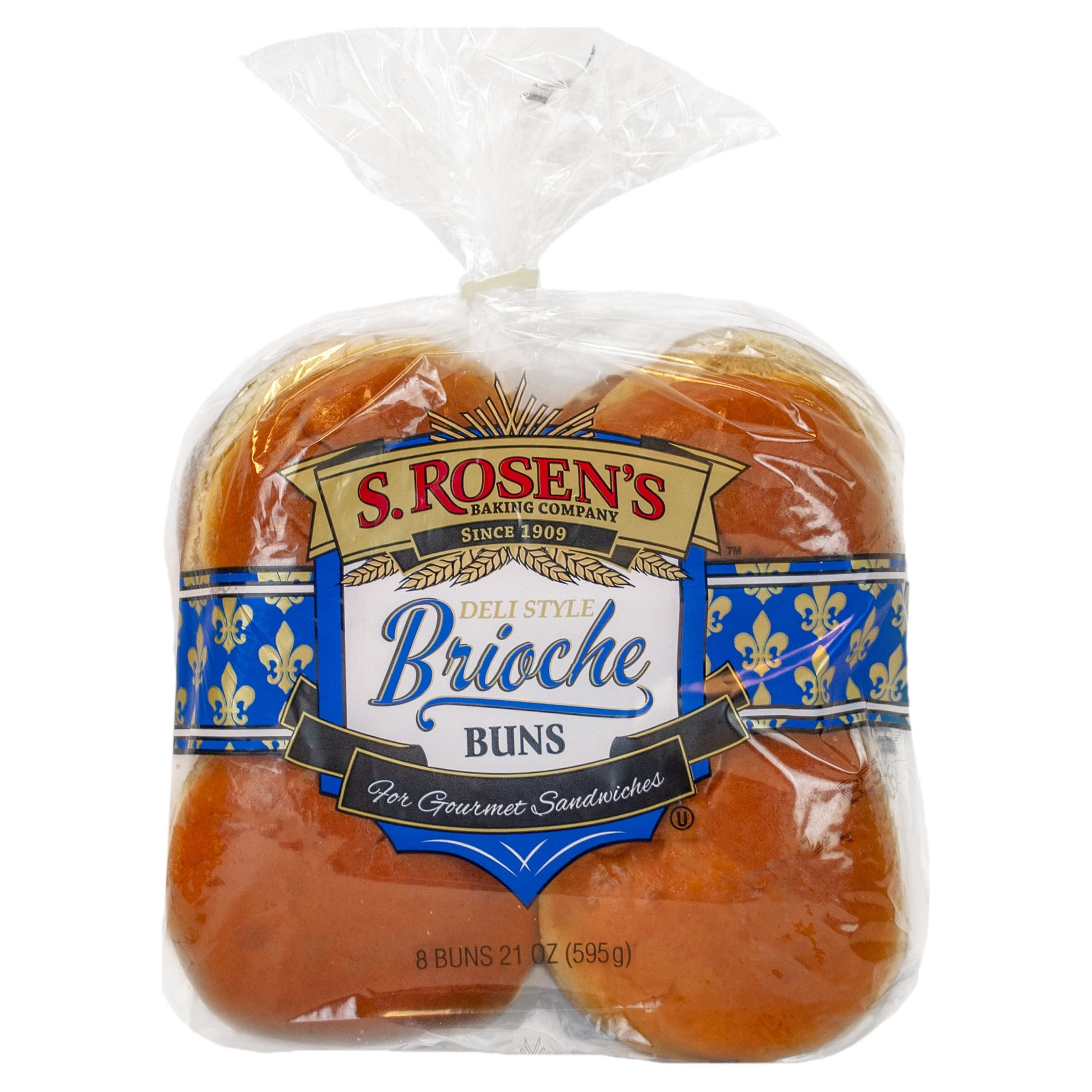 S. Rosen's Brioche Fresh Buns, 8 Count Package, 21 oz.