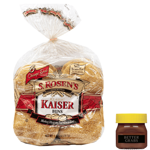 S. Rosen's Fresh Corn Dusted Kaiser Buns, 8 Count 21 oz. Package