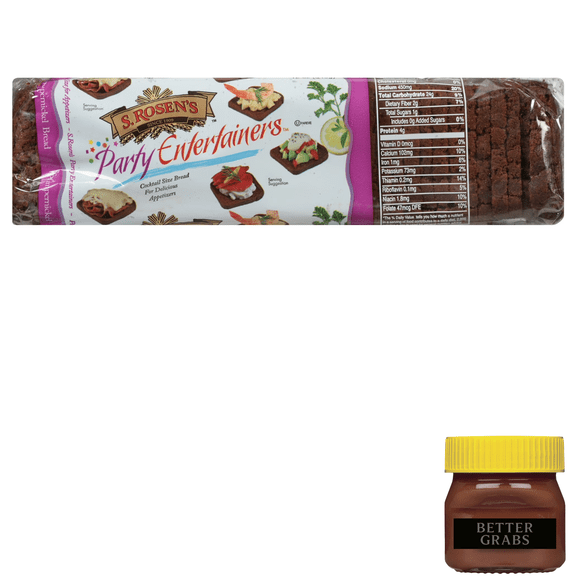 S. Rosen's Party Entertainers Pumpernickel Cocktail Rye Bread, 12oz., Shelf Stable