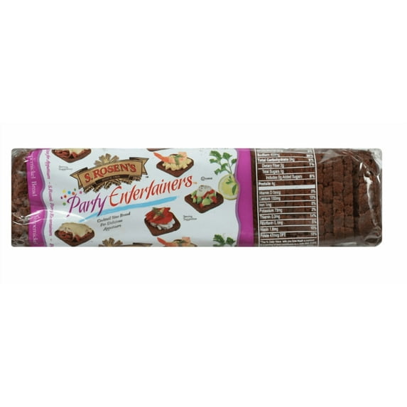 S. Rosen's Party Entertainers Pumpernickel Cocktail Rye Bread, 12oz., Shelf Stable