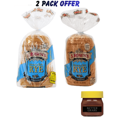 S. Rosen's Regular Cut Plain Rye Bread, 16 oz. | S. Rosen's Thin-Cut Plain Unseeded Rye Bread Loaf, 16 oz. Fresh