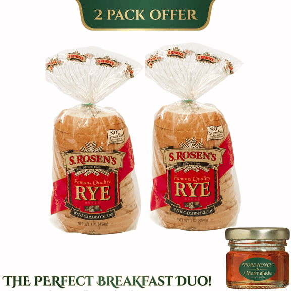 S. Rosen's Rye Bread with Caraway Seeds, 2 Pack, 16 oz