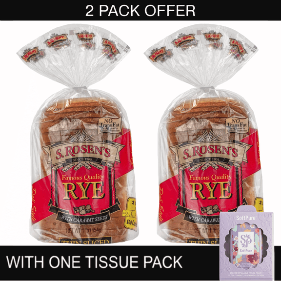 S. Rosen's Rye Breads Thin Sliced Deli Style With Caraway Seeds 100 Calories Per Serving With One Tissue Pack