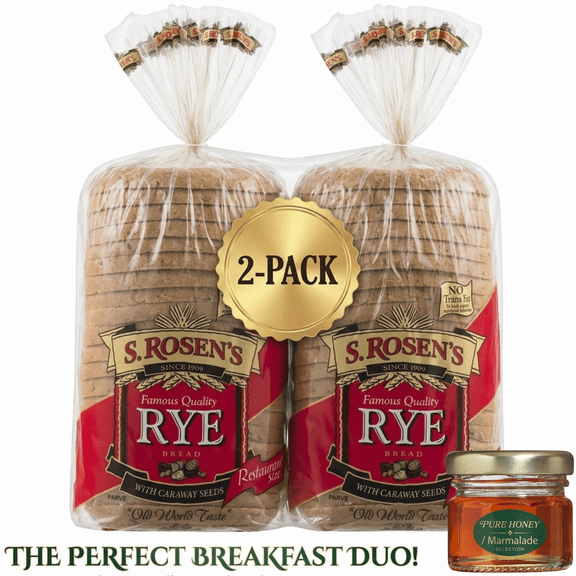 S. Rosen's Seeded Rye Bread With Caraway Seeds, 2-Pack, 24 oz