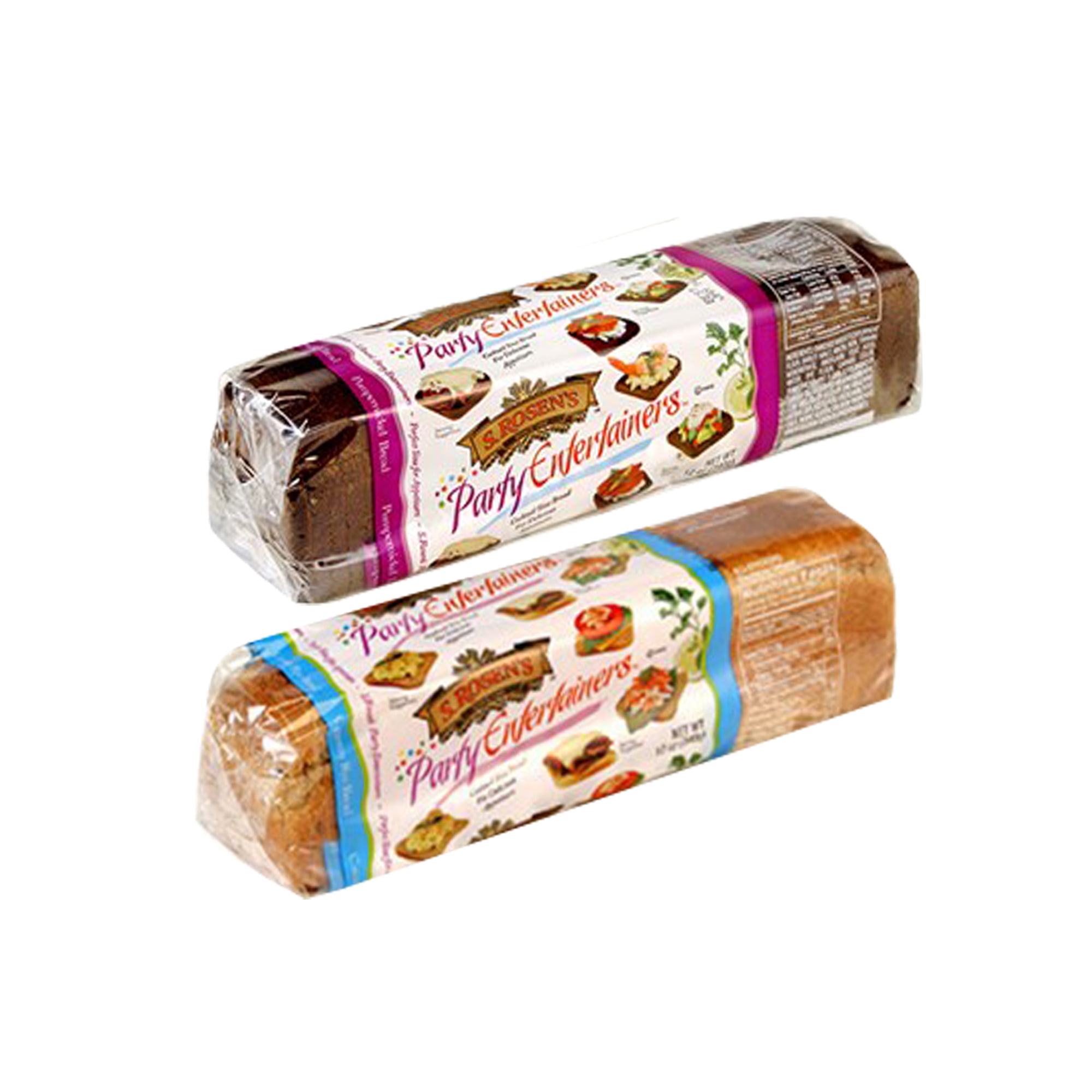 S. Rosens Cocktail Rye Bread Caraway & Pumpernickel-2 Pack of 1 Each