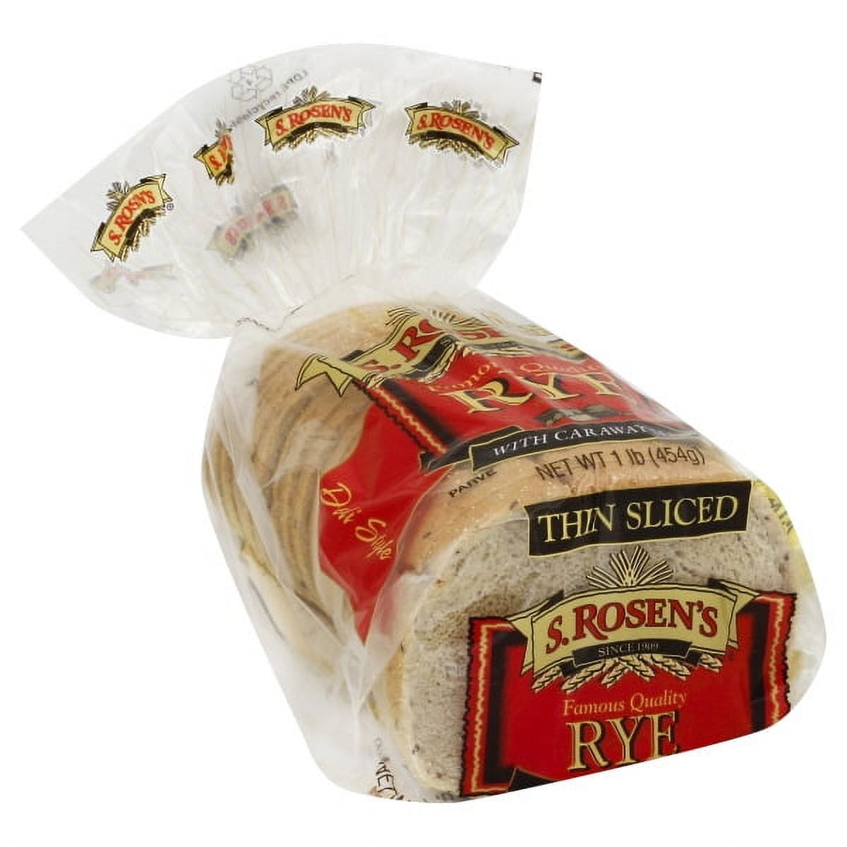 S. Rosens Thin Sliced Rye Bread with Caraway Seeds, 16 oz.
