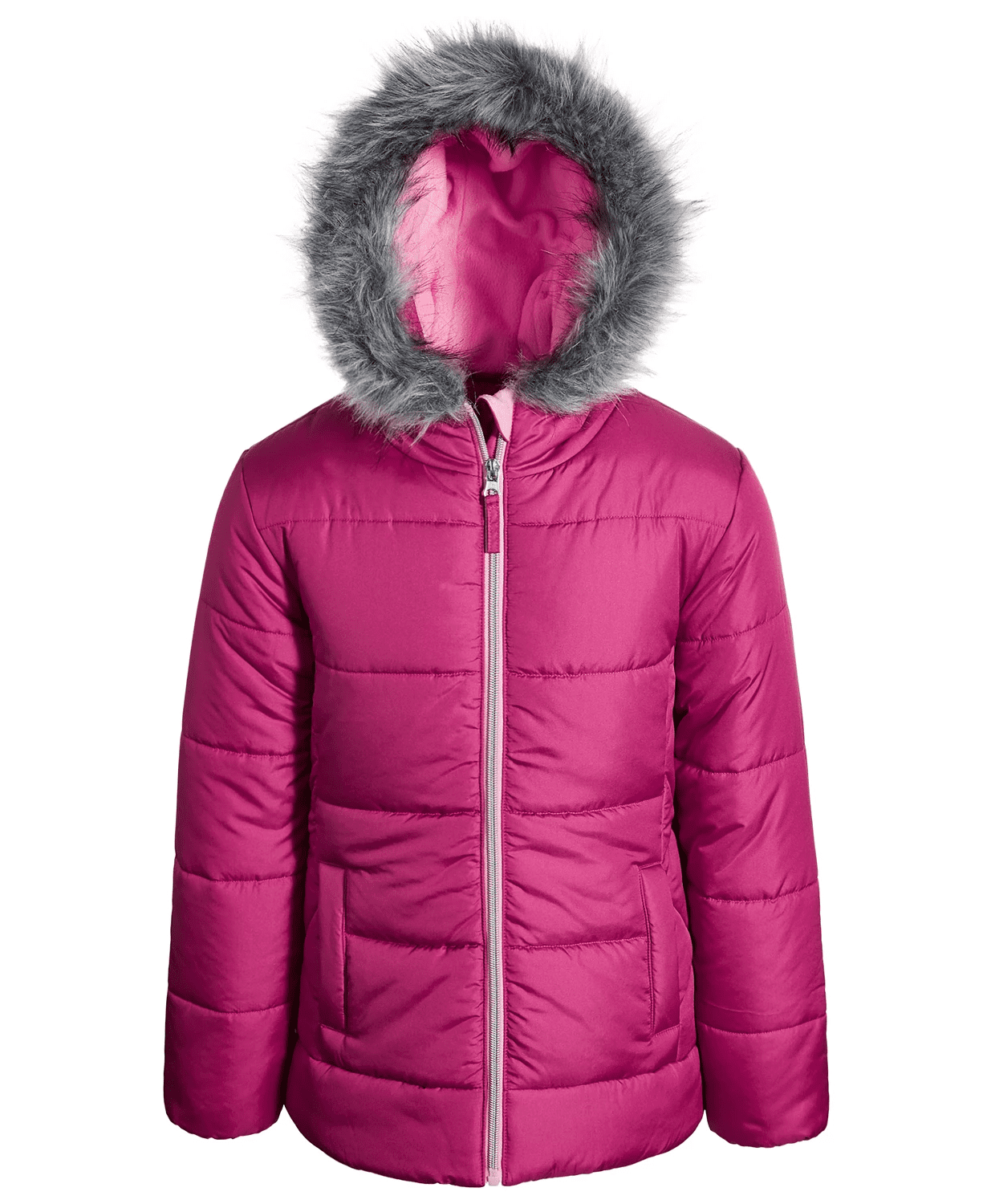S. ROTHSCHILD S Rothschild & CO Big Girls Raspberry Quilted Puffer Coat