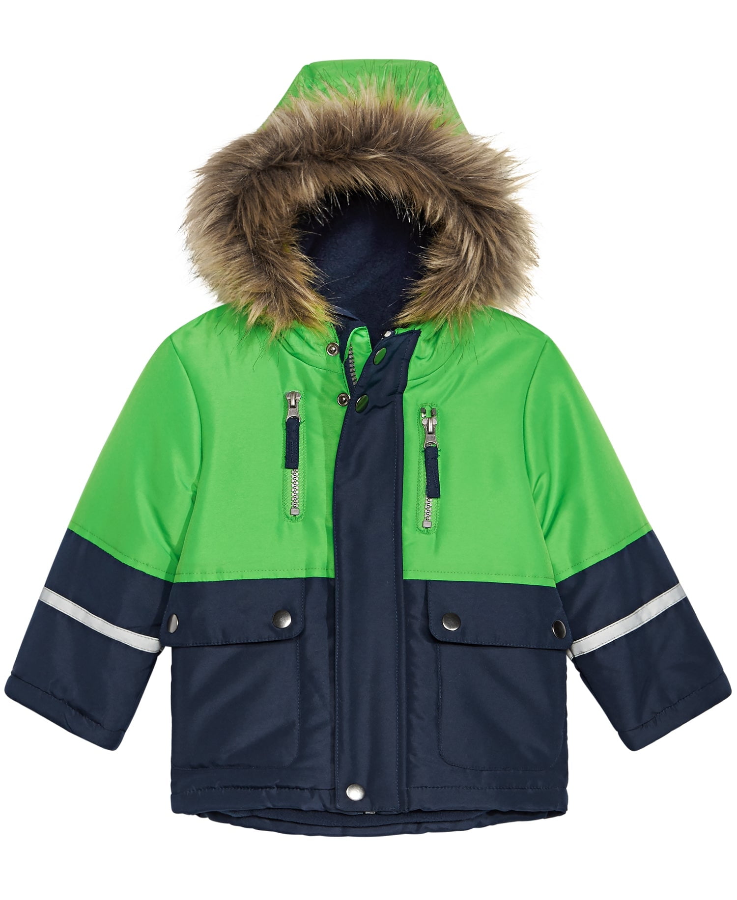 S Rothschild & Co Infant Boys Hooded Color Blocked Jacket,Navy/Kelly,12 ...