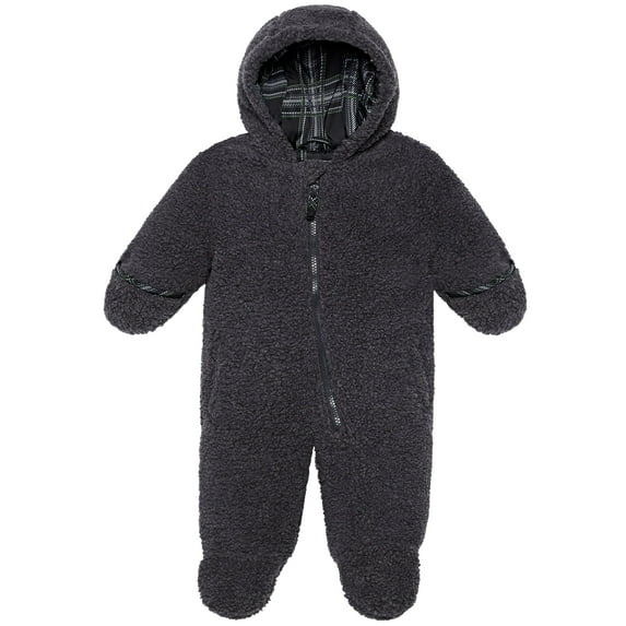 S Rothschild & Co Infant Boys Hooded Faux sherpa Footed Pram;6-9 Month