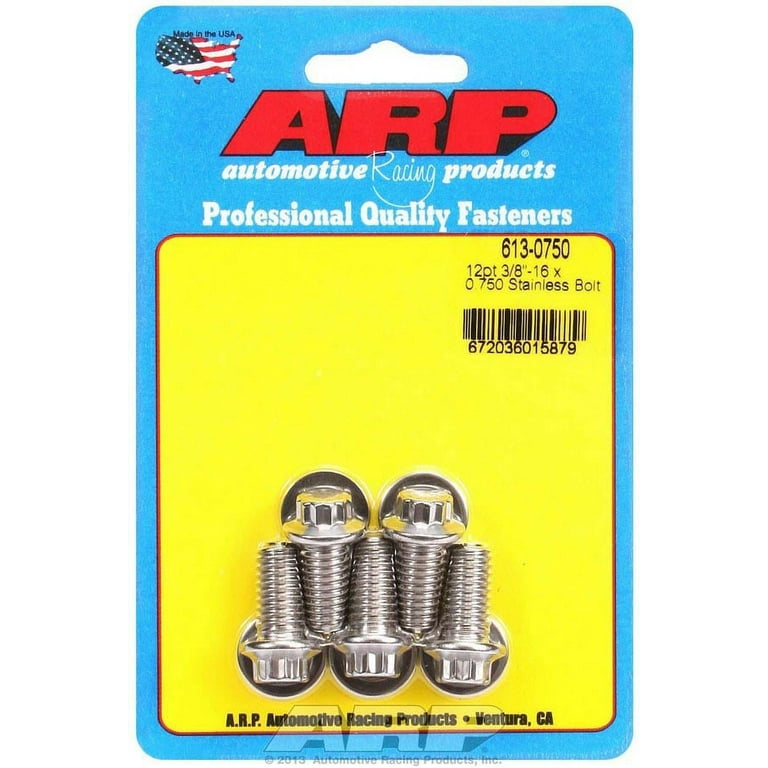 ARP S/S Bolt Kit - 12pt (5) 3/8-16 x .750 ARP S/S Bolt Kit - 12pt (5) 3/8-16 x .750