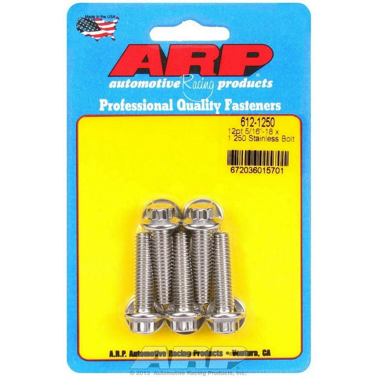 ARP S/S Bolt Kit - 12pt (5) 5/16-18 x 1.250 ARP S/S Bolt Kit - 12pt (5) 5/16-18 x 1.250