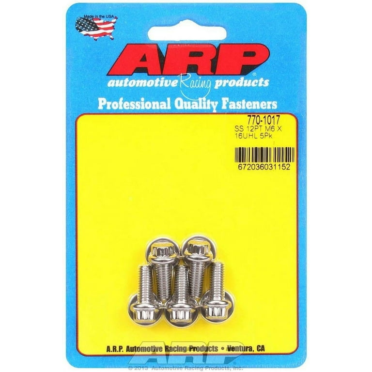 ARP S/S Bolt Kit - 12pt (5) 6mm x 1.00 x 12 ARP S/S Bolt Kit - 12pt (5) 6mm x 1.00 x 12