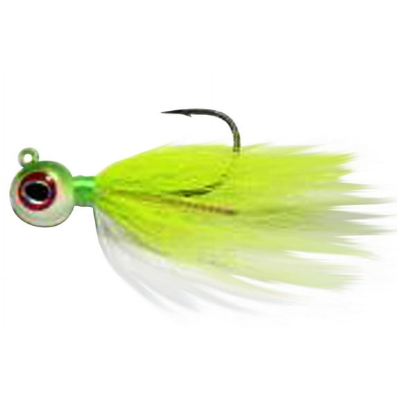 S&S Bucktails Big Eye w/ Rattle- 2oz- Chartreuse/Pearl