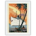 thumbnail image 1 of S.S. City of Honolulu - Boat Day Hawaii - Los Angeles Steamship Company - Vintage Travel Poster c.1920s - Japanese Unryu Rice Paper Art Print 24 x 32 in, 1 of 4