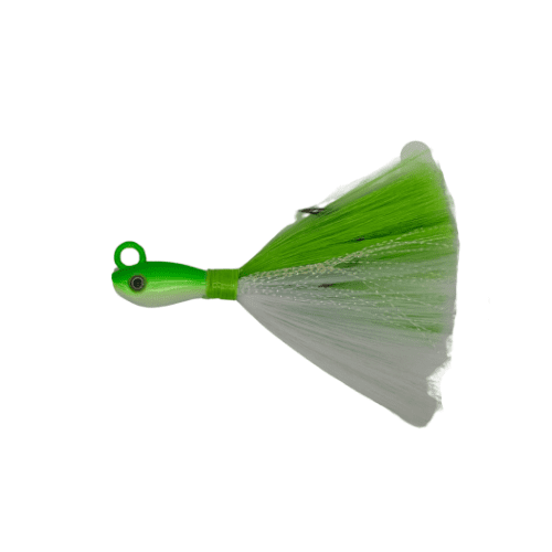 S&S Jigs Rattle Tail Bucktail Jigs - 4.00 - Chart/Glow
