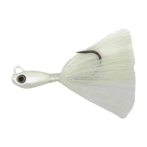 S&S Jigs Rattle Tail Bucktail Jigs - 6.00 - White Pearl