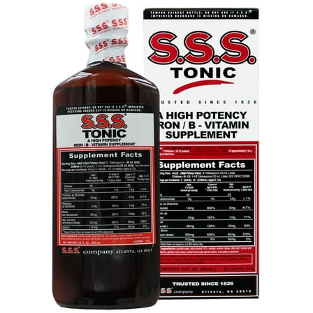 S.S.S. Tonic, Iron and Vitamin B Liquid Supplement, 10 fl oz, Bottle (Pack of 1)