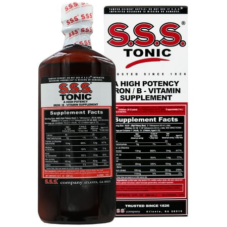 S.S.S. Tonic, Iron and Vitamin B Supplement, High Potency Vitamins, Bottle,10 Fl Oz