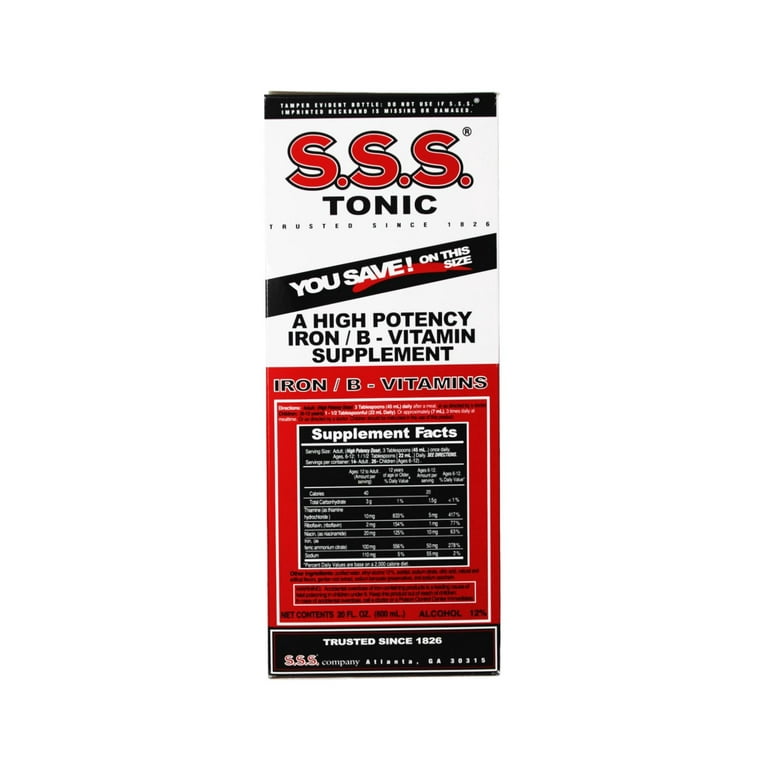 S.S.S. Trusted Iron and Vitamin B Complex Supplement Tonic