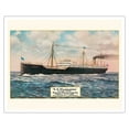 thumbnail image 1 of S.S. Wilhelmina - Weekly Sailings from San Francisco to Honolulu - Vintage Ocean Liner Travel Poster c.1917 - Fine Art Matte Paper Print (Unframed) 16x20in, 1 of 4