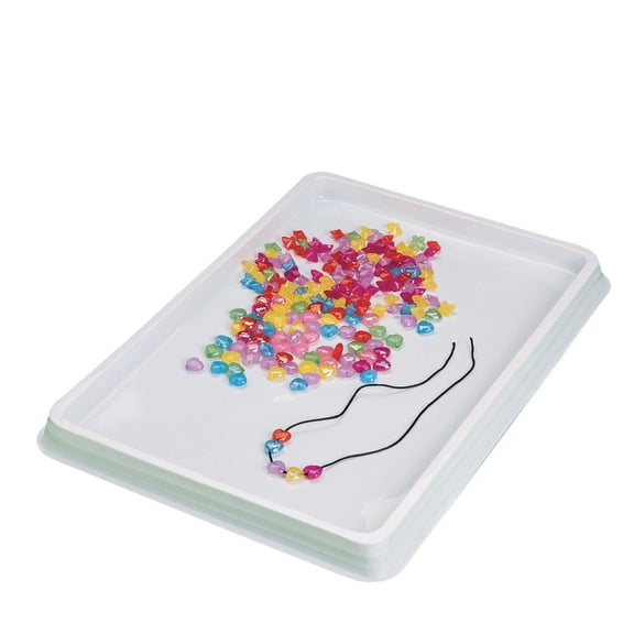 S&S Worldwide Art Trays, 3 Plastic Trays for Arts & Crafts Projects, Activity Tray, Kids, Toddlers, School, Classroom, Camp, DIY, Use With Paint, Beads, Sand, Water, Approx. 16"" x 23"", Pack of 3