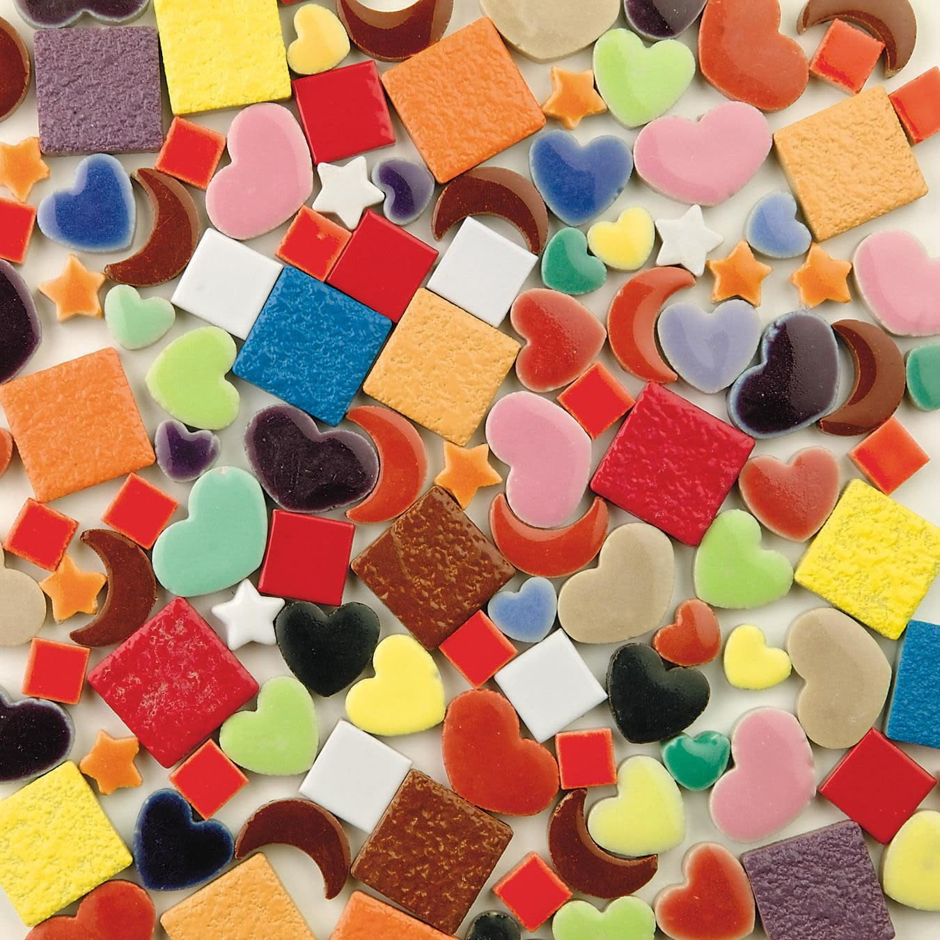 S&S Worldwide Assorted Porcelain Mosaic Tiles for Crafts, Assorted s and sizes, Colorful Stained Ceramic Pieces, Glazed Craft Tiles, DIY Art Projects, Indoor and Outdoor Use - 10lbs.