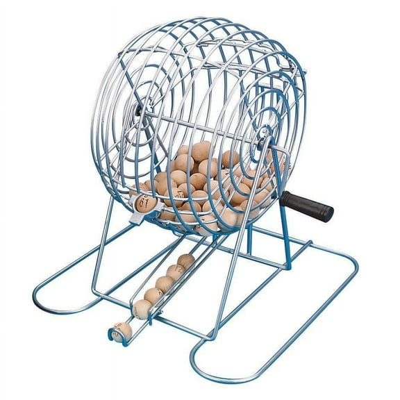 S&S Worldwide Deluxe Metal Bingo Cage. Sturdy 7-1/2" Metal Cage with 10" Square Base, Auto Ball Selection and Drop. Cage Only.