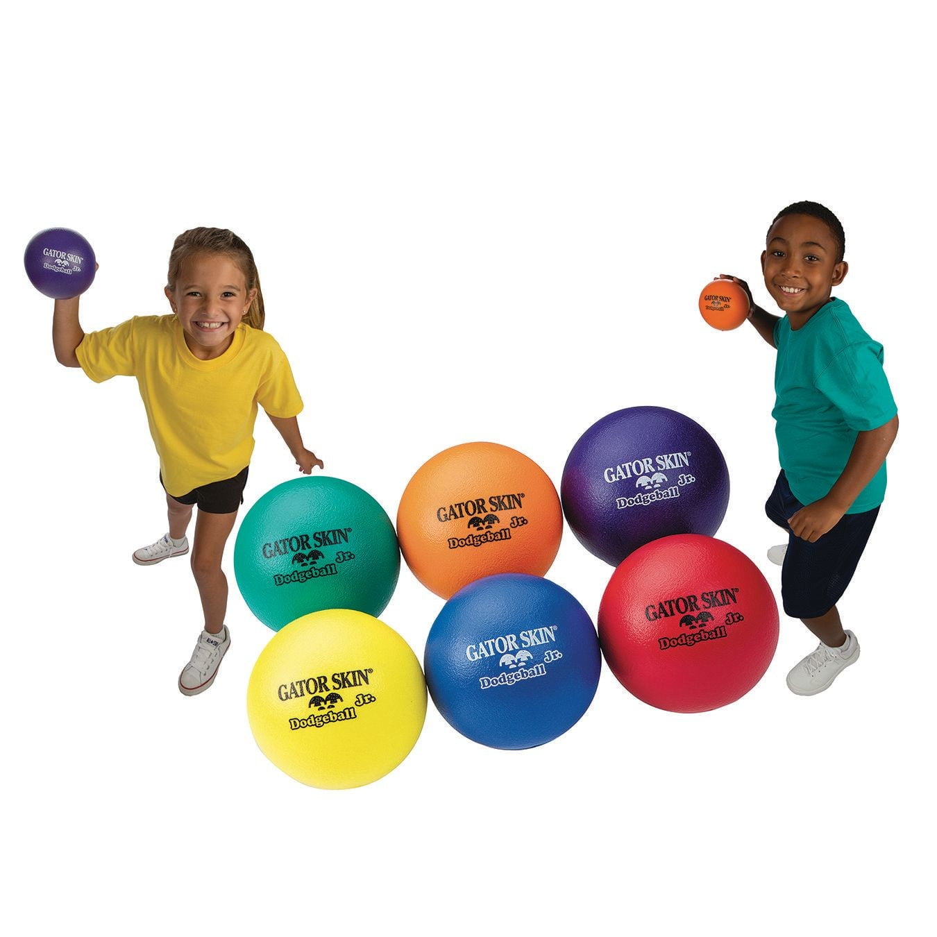 S&S Worldwide Gator Skin Junior Dodgeballs. Assorted color 5" PU Coated Foam Balls. Soft No-Sting Kid's Balls for Camps, After School Programs, Basement Dodgeball and more.  For Ages 4 - 8. Set of 6.