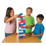 S&S Worldwide Giant Patriotic Tumbling Timbers. Oversized Version of Popular Stacking Game with Lightweight Hollow Plastic Blocks. 50% Lighter than Wood! Includes bag and 54 - 6" x 2" x 1" blocks.