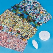 S&S Worldwide Glass Bead Easy Pack, Over 25,000 Beads, Elastic Cord Included