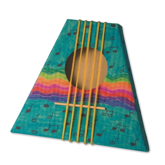 S&S Worldwide Make Your Own MandoHarp Kit, Musical Instrument Craft Kit, Easy Craft For Kid, Camp, After School, Recreation Center, MandoHarp, DIY Bulk Arts&Crafts, Includes Markers, 8" x 7", Makes 12
