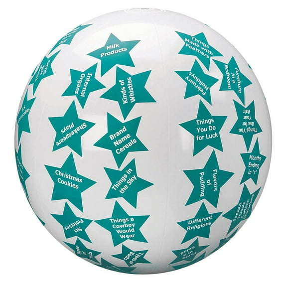 S&S Worldwide Toss 'n Talk-About Ball II. Beach Ball Style Ball, 24" Flat Diameter. Simple Tool to Encourage Social Interaction Mild Physical Activity for Seniors to Teens. Includes Activity Guide.