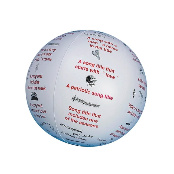 S&S Worldwide Toss 'n Talk-About Ball, Music. Beach Ball Style Ball, 24" Flat Diameter. Conversation Starting Ball that Encourages Sharing Memories, Opinions, and Laughter. Includes Activity Guide.