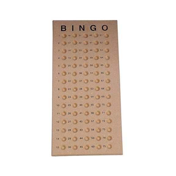 S&S Worldwide Wooden Bingo Masterboard. 15-1/2" x 7-1/4" Board has 75 Pockets to Hold up to 7/8" Diameter Bingo Balls.