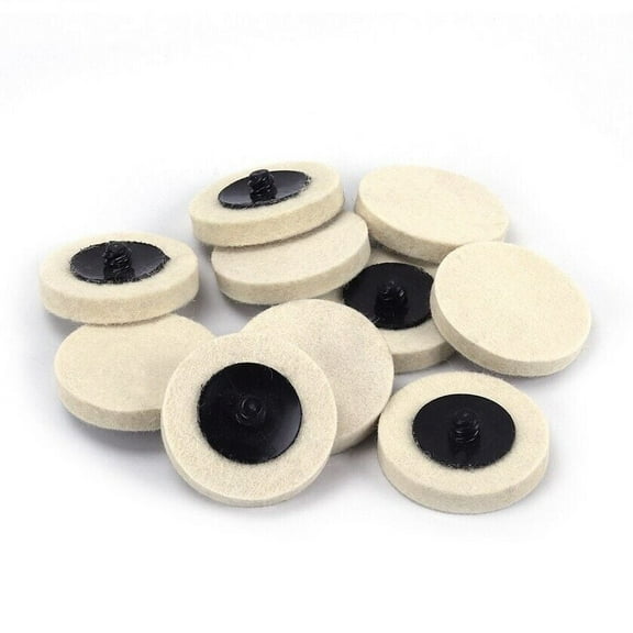 S SATC 10PCS 2 inch Wool Buffing Polishing Pad Die Grinder Drill Quick Lock Sanding Disc
