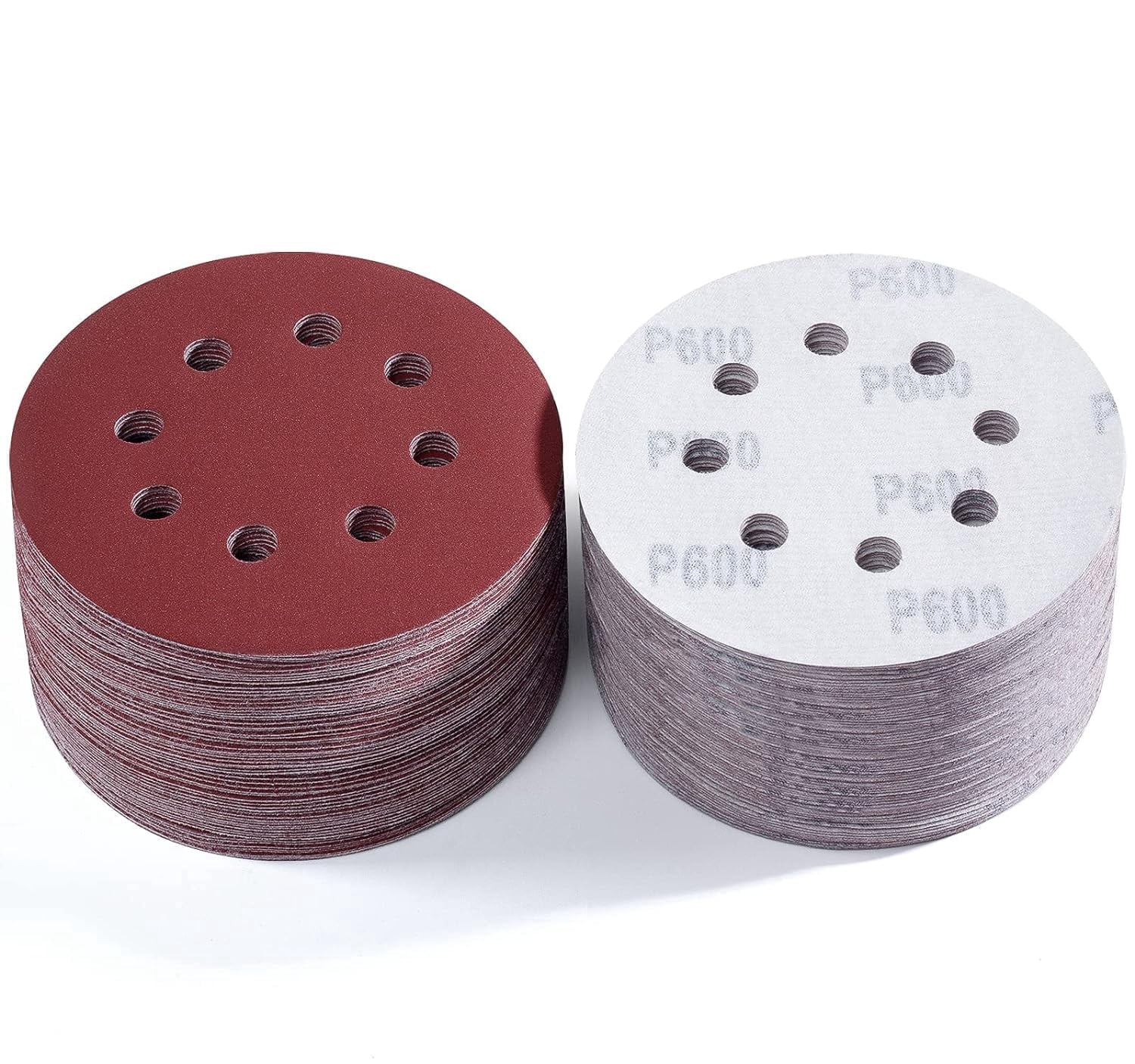 SATC 150Pcs Sanding Disc 5" (125mm) 8-Hole Hook and Loop Sanding Discs for Random Orbital Sander 600 Grit