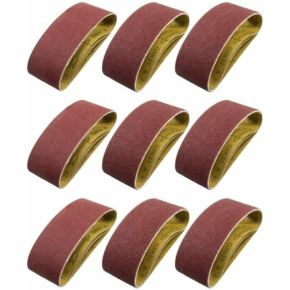 SATC 20Pcs 3x21 inch Abrasive Sanding Belts, 40-400 Grit, Polyester Cloth Backed