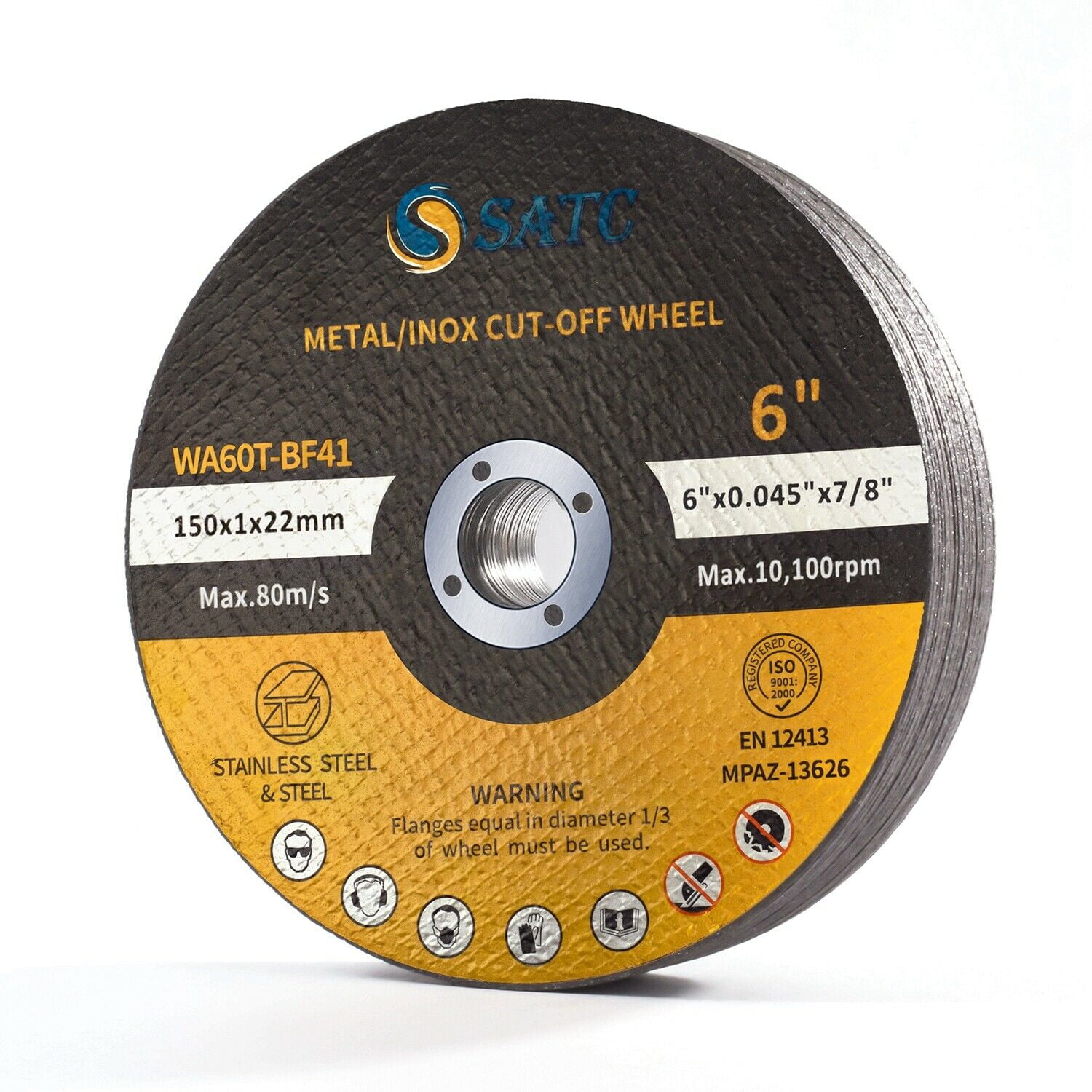 S SATC 25 Pack 6" x .045" x 7/8" Cut Off Wheels for Angle Grinder