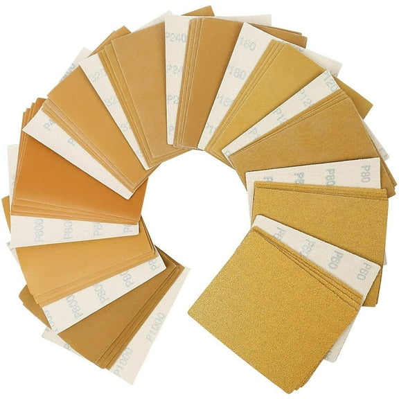 SATC 40Pcs 4.5" x 5.5" Aluminum Oxide Sandpaper, 80-1000 Grit Palm Sander Sandpaper Hook and Loop