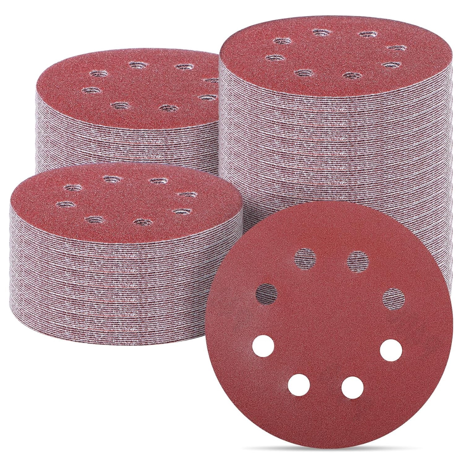 SATC 150Pcs 5" Orbital Sandpaper Hook and Loop Sanding Discs 800 Grit for Polishing Metal/Wood