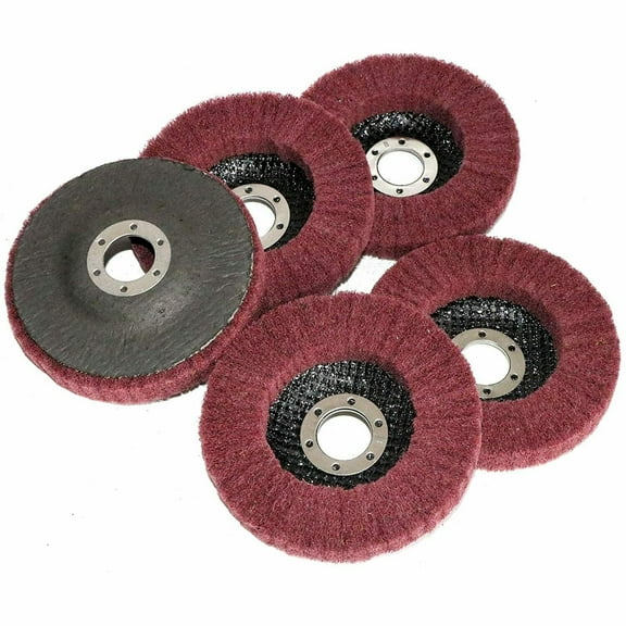 S SATC 5PCS 4-1/2"x7/8" 320Grit Nylon Flap Disc Metal Polishing Buffing Finishing Wheel