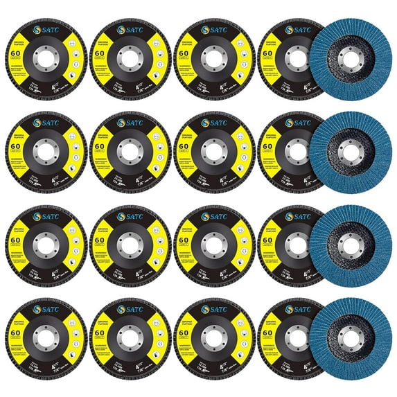 S SATC Flap Disc 20PCS Angle Grinder Disc 60 Grit Flap Disc 4-1 2 Inch Zirconia Alumina Type 29