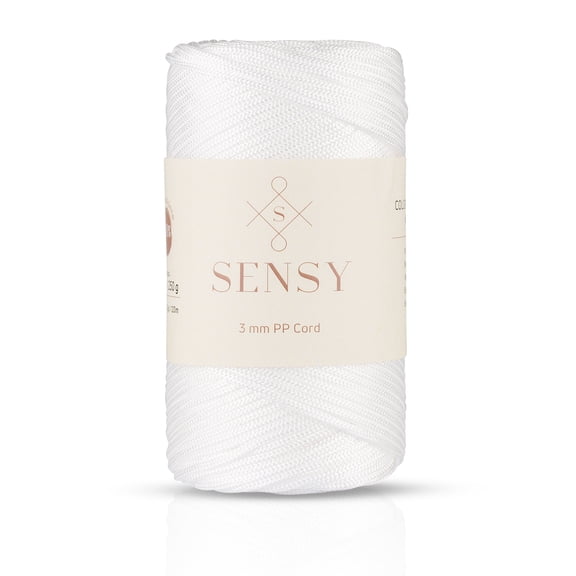 S SENSY, 3mm 307 Feet White Polypropylene Twine for Crocheting and Knitting
