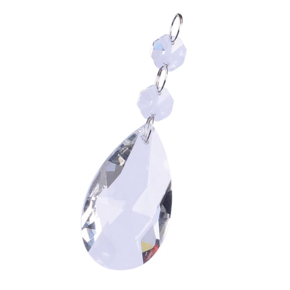 S SERENABLE 10 Pack Chandelier Crystals Hanging Pendant, 38mm Clear Teardrop Crystal Chandelier Pendants Parts Beads, Clear Hanging Crystals for Chandeliers
