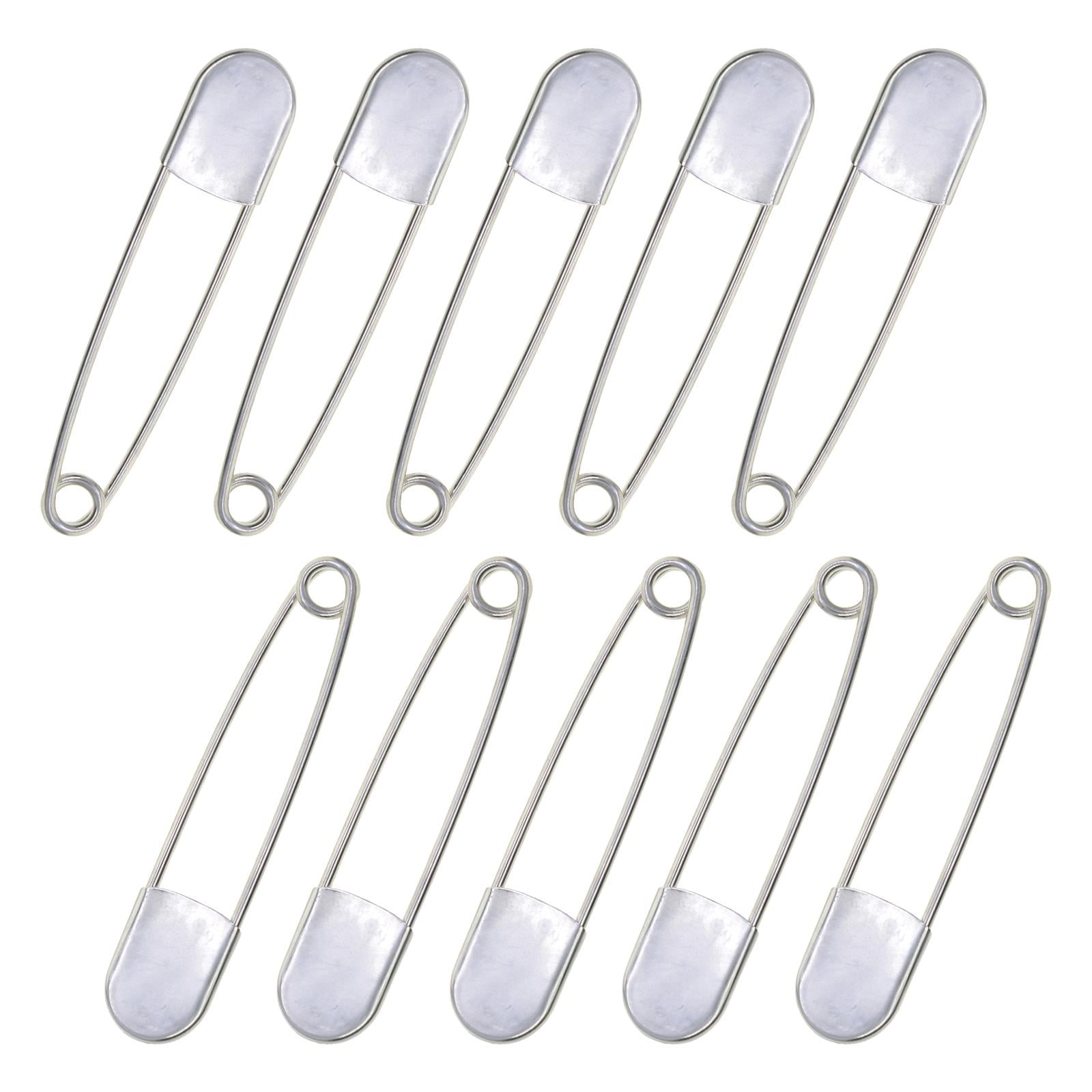 S SERENABLE 10 Pieces 5 inch Extra Large Safety Pins Heavy Duty Stainless Steel for Craft, Outdoor, Key Rings, Upholstery, Fashion