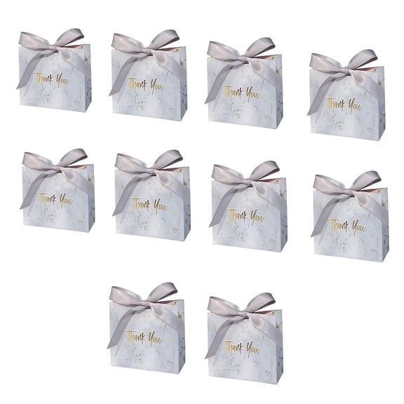 S SERENABLE 10 Pieces Chocolate Candy Box Decorative Treats Gift Bag Marble Pattern Candy Packaging Bag for Bridal Shower Birthday Supplies