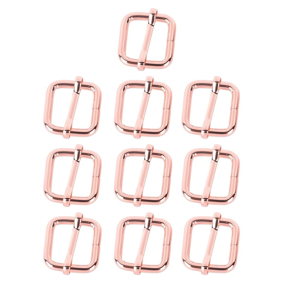 S SERENABLE 10 Pieces Slide Buckle Slides Rectangle Adjustable Webbing Slider for Purse Making Bag Making Suspenders Making diy , Rose gold, 20x20mm