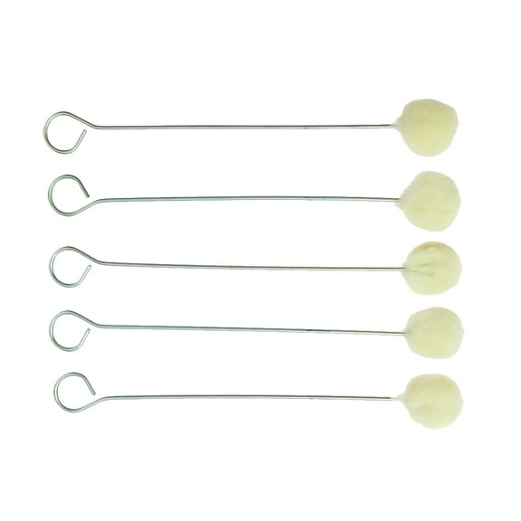 S SERENABLE 100Pcs Wool Ball Brush Dye DIY Leather Craft Daubers Tools With Metal Hoop For Crafts And Cleaning Projects